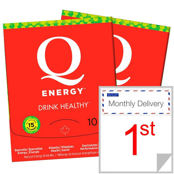 Q Energy Drink Healthy Lemon Lime 20 Servings Monthly