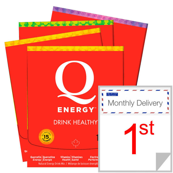 Q Energy Drink Healthy Lemon Lime 20 Servings, Wildberry 10 Servings,  Orange 20 Servings, Lemon Lime 20 Servings Monthly