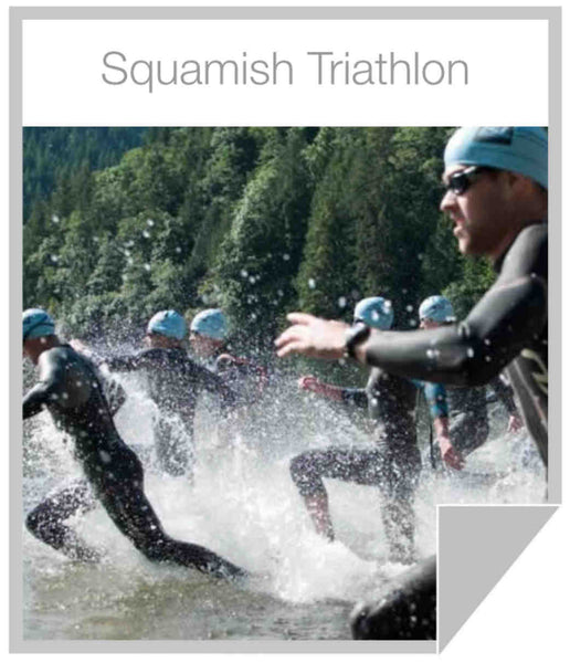 Squamish Tri racers charging into the Swim